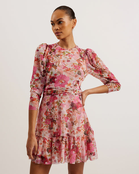 MILDRD-Dresses-Mesh Mini Dress With Shoulder Gathers- Ted Baker Romania